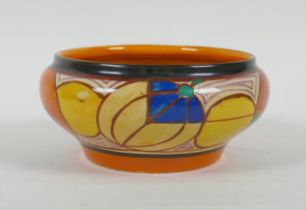 Clarice Cliff 'Fantasque' melon pattern, ceramic bowl, 13cm diameter