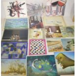 A folio of good quality art prints to include works by Dacosta, Cuneo, Dali, Nicholson, Sisley, Klee