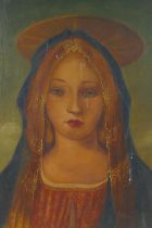 Portrait of the Madonna, oil on canvas, unsigned, 36 x 46cm