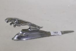 A vintage Jaguar car mascot, 24cm long