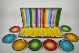 A collection of certified International Nancy Green design ceramics, to include a serving tray,