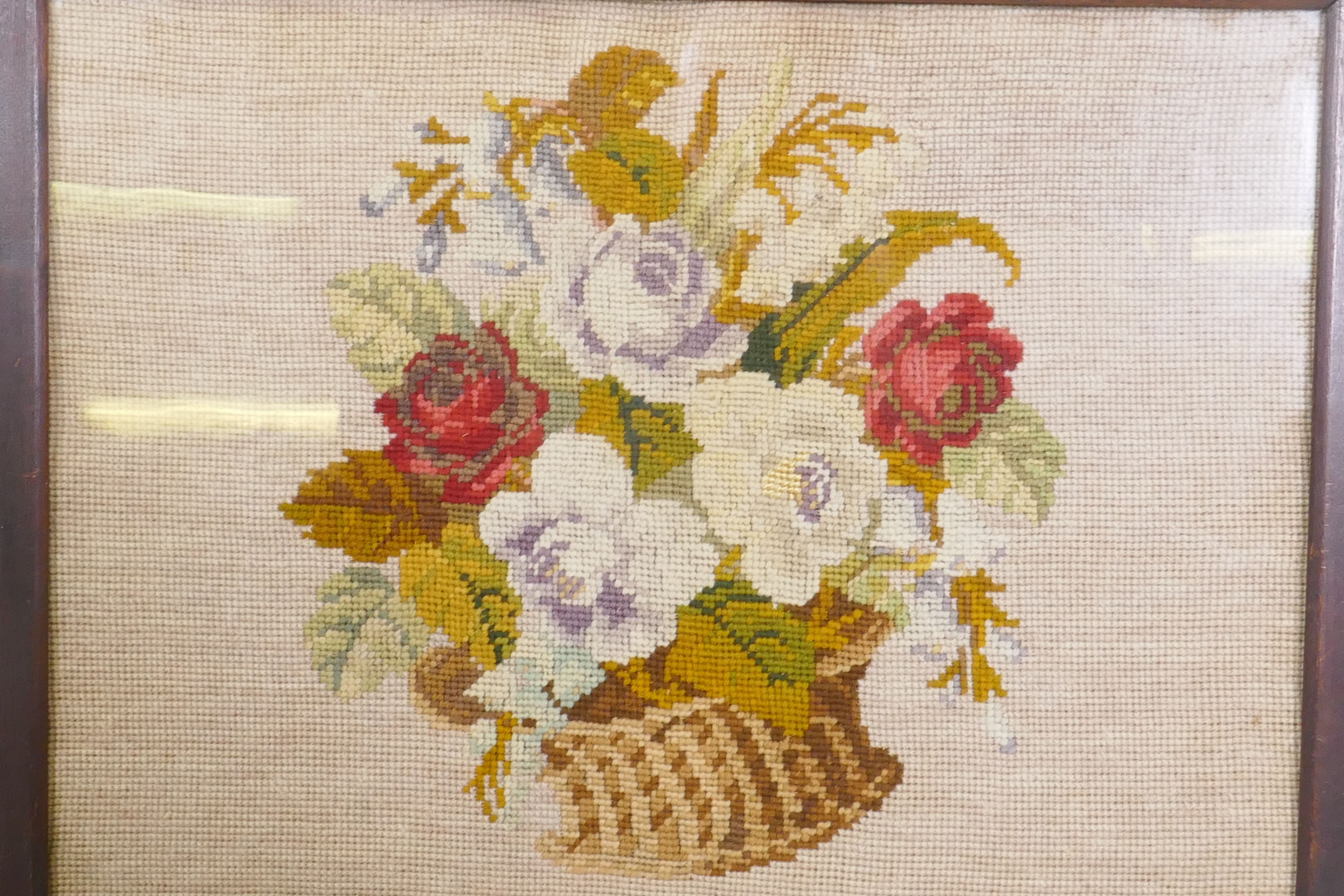 An antique sampler, 20 x 18cm, and contemporary embroideries, Barbara Walters 'Sunflowers', Rita - Image 7 of 9