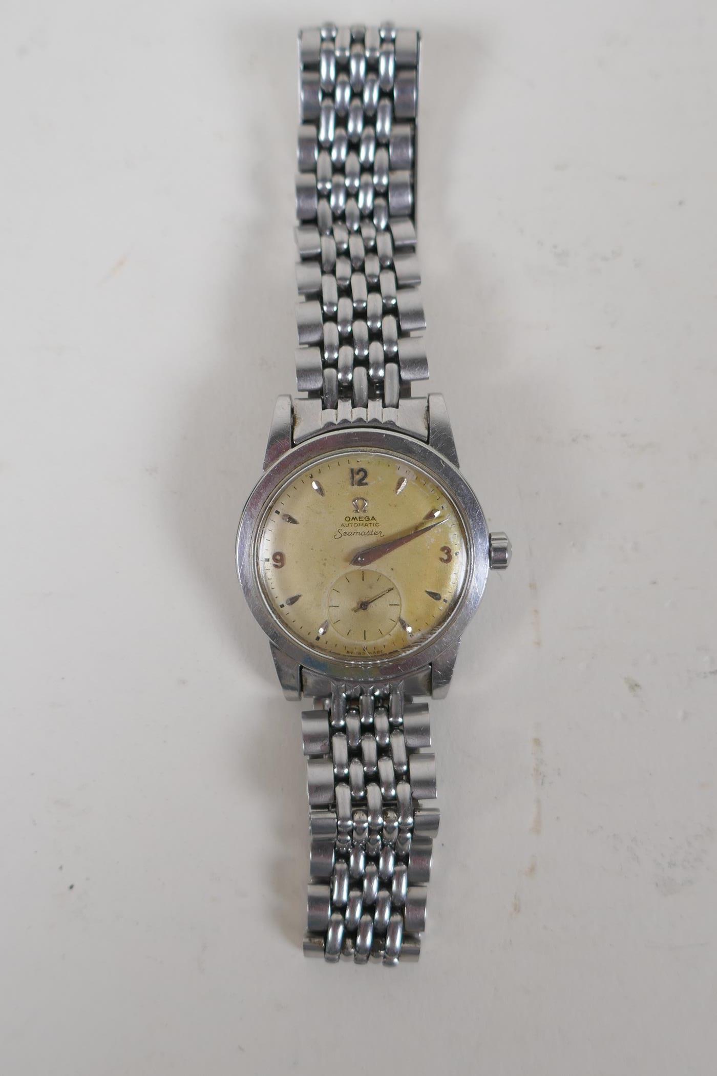 A vintage stainless steel cased Omega Seamaster, the automatic movement with subsidiary second - Image 2 of 6