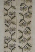A C19th embroidery of a floral vine, with gilt thread details, framed, 26 x 42cm