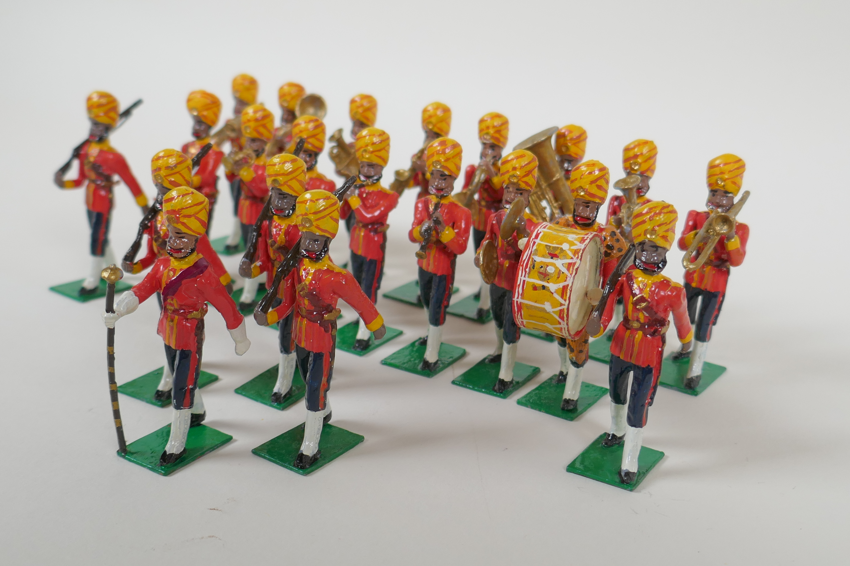 A quantity of painted lead Indian Regimental military figures, to include The 14th Ferozepore Sikh - Image 7 of 9