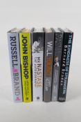 Six signed hardback biographies/autobiographies including Russell Brand, My Booky Wook; John Bishop,