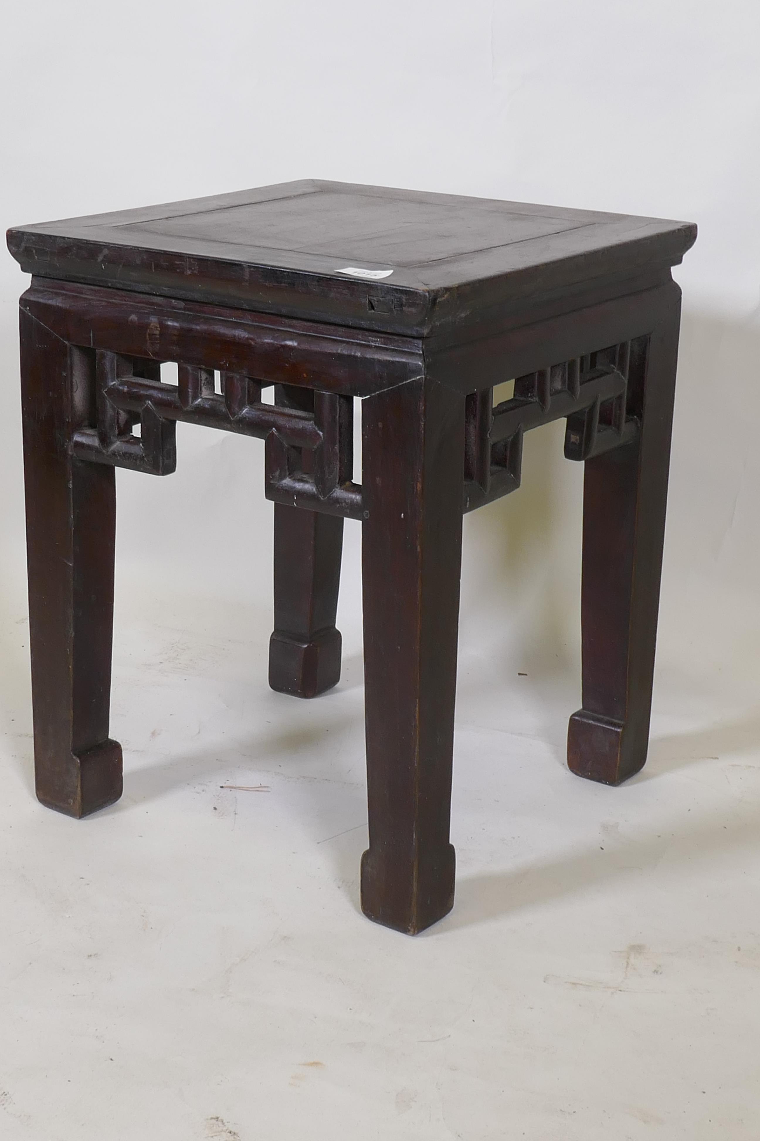 A Chinese hardwood side table, 41 x 41cm, 50cm high - Image 3 of 3