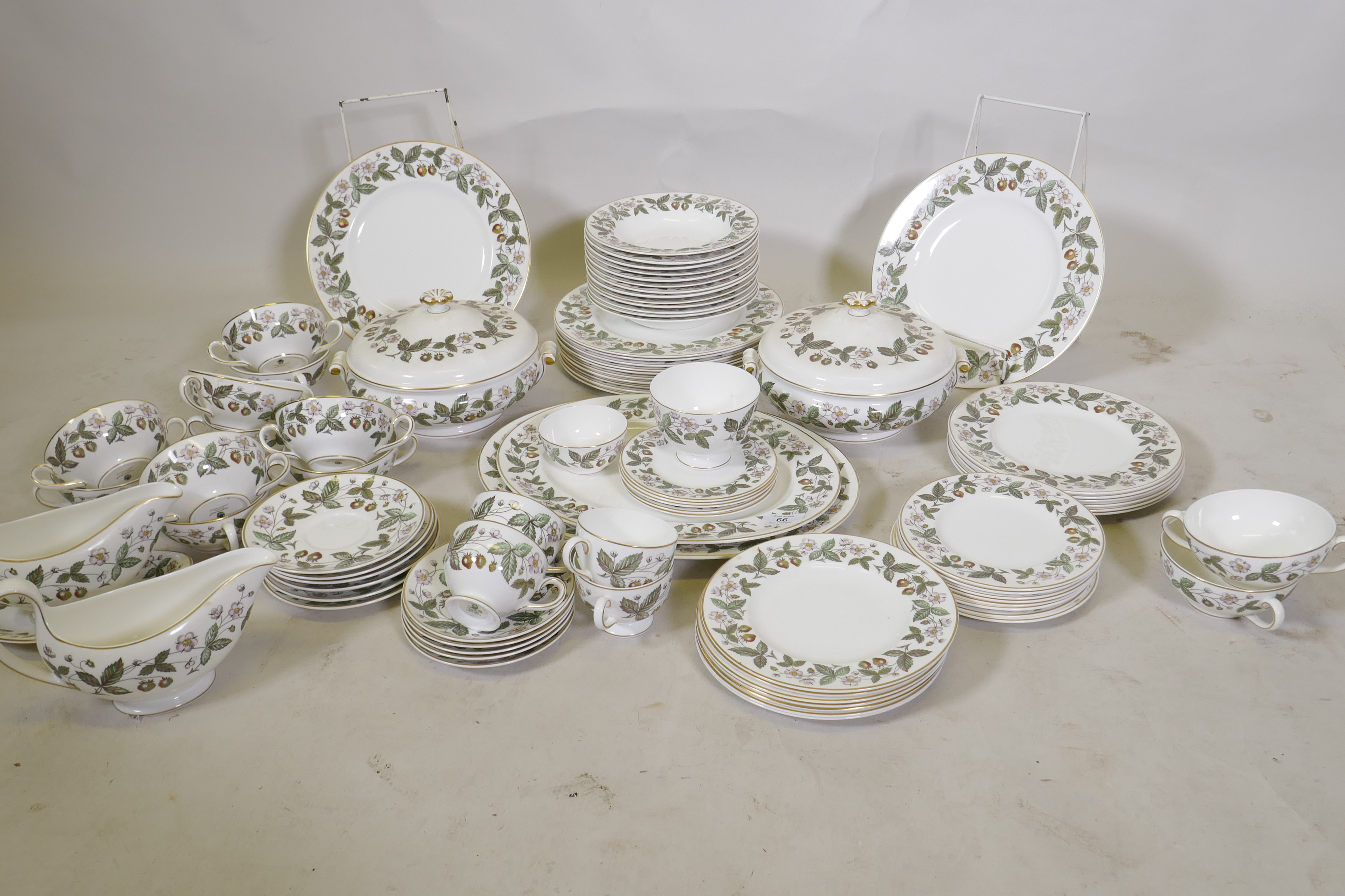 A Wedgwood 'Strawberry Hill' pattern part dinner service, (different backstamps)