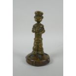 A vintage bronze and brass figure of Popeye, 17cm high