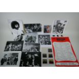 A quantity of music press photographs and photographic slides, some signed, to include Claire