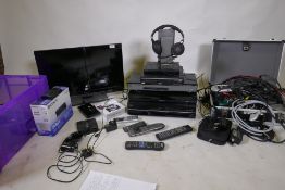 Panasonic TX L24E3B tv; Blue Ray disc players, Panasonic DMP UB900, Panasonic DMR BWT740; Toshiba