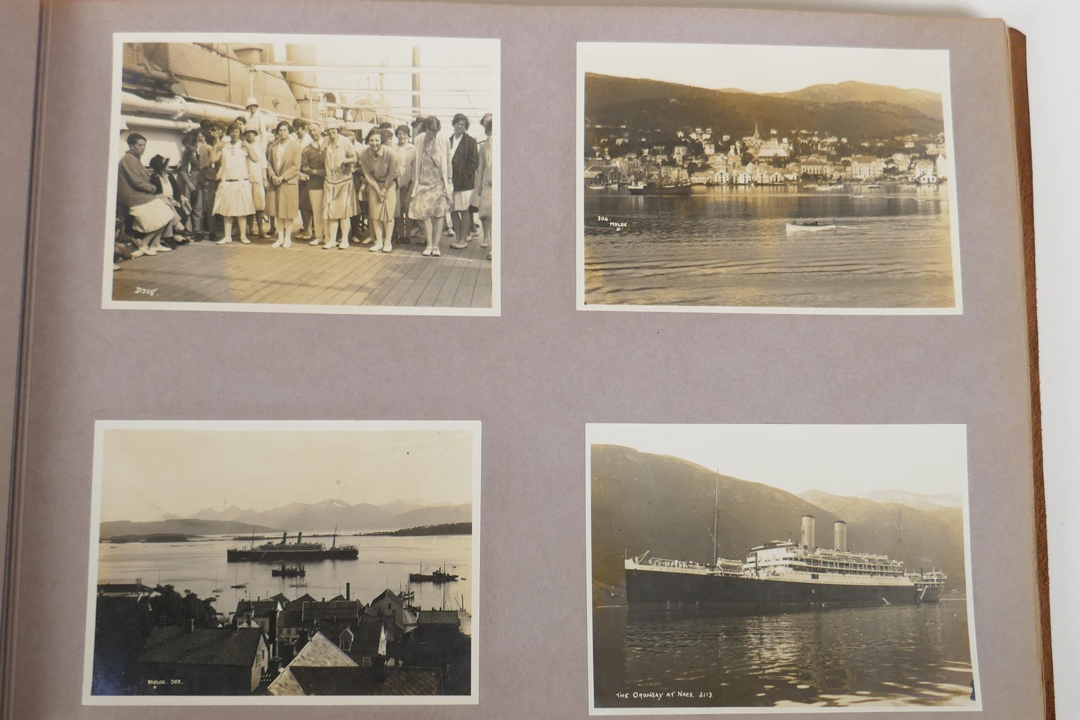 A collection of items relating to early C20th cruises of Norway including an album of photographs of - Image 4 of 7