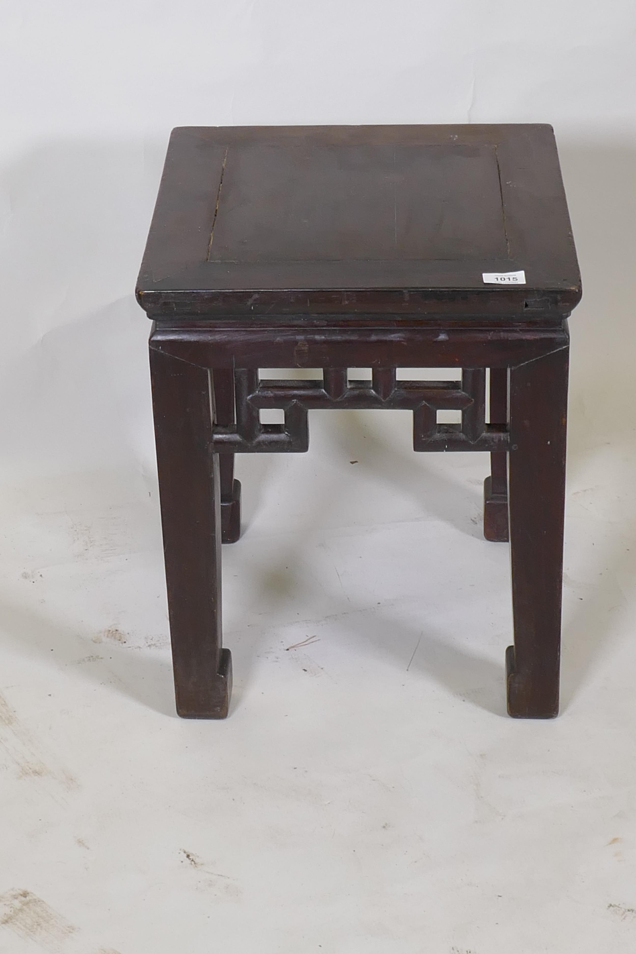 A Chinese hardwood side table, 41 x 41cm, 50cm high - Image 2 of 3
