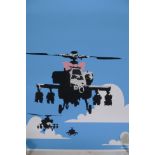 After Banksy, Happy Choppers 2003, limited edition copy screen print, No 292/500, by the West