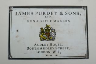A vintage style enamel 'James Purdy & Sons' advertising sign, 38 x 26cm