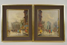 Antonio DeVity, (Italian, 1901-1993), a pair of Impressionist Parisian street scenes, oils on