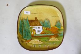 Barbara Ross studio pottery plate, 30cm diameter