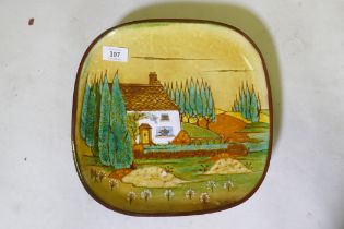 Barbara Ross studio pottery plate, 30cm diameter