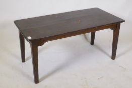 A vintage oak low occasional table, 91 x 44 x 43cm