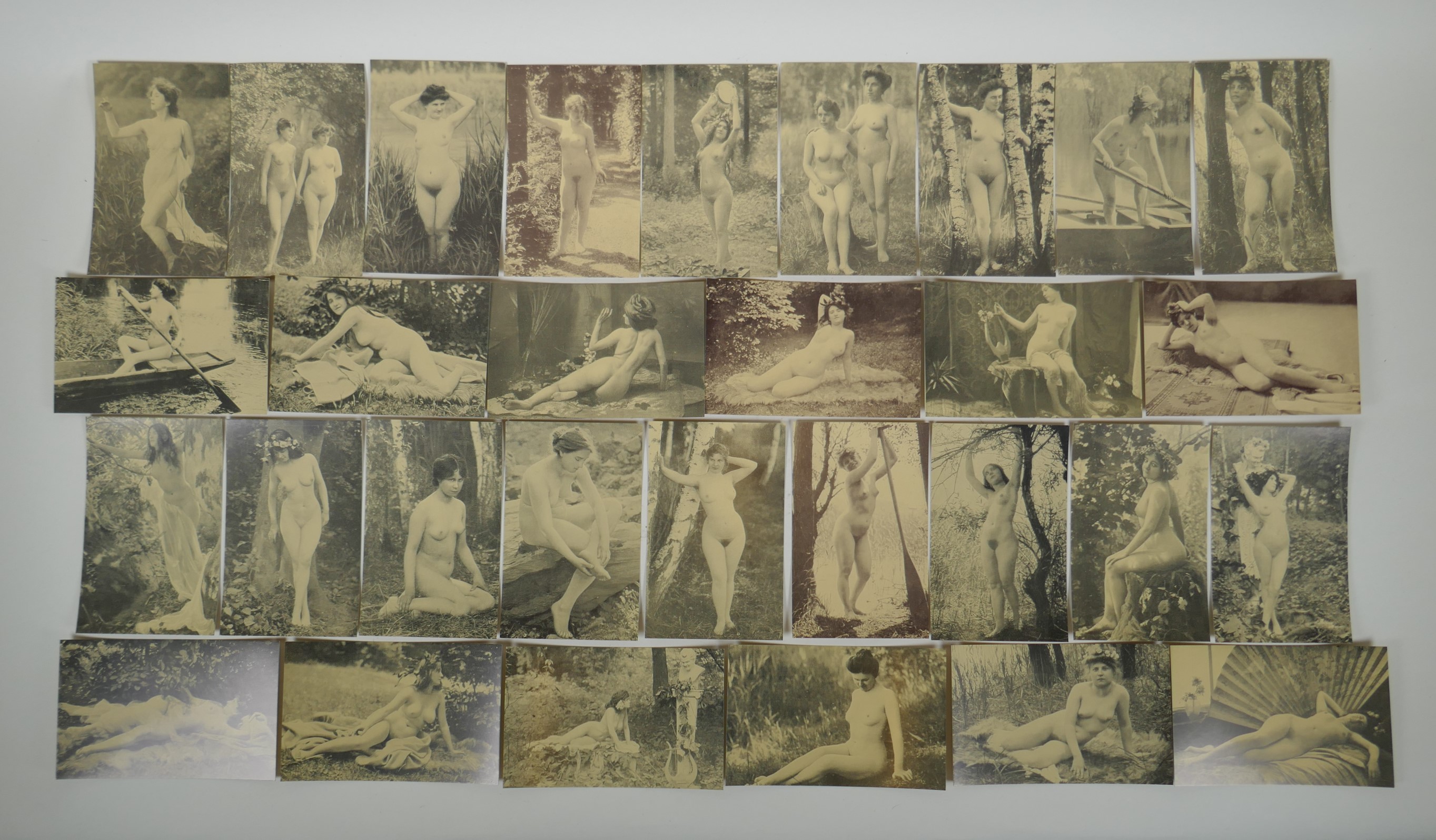 A quantity of monochrome postcards depicting female nudes, 9 x 14cm, approx 180