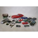 Collectors' die cast model cars, mostly Jaguar, a Monogram models plastic model AF, a Jaguar Masters