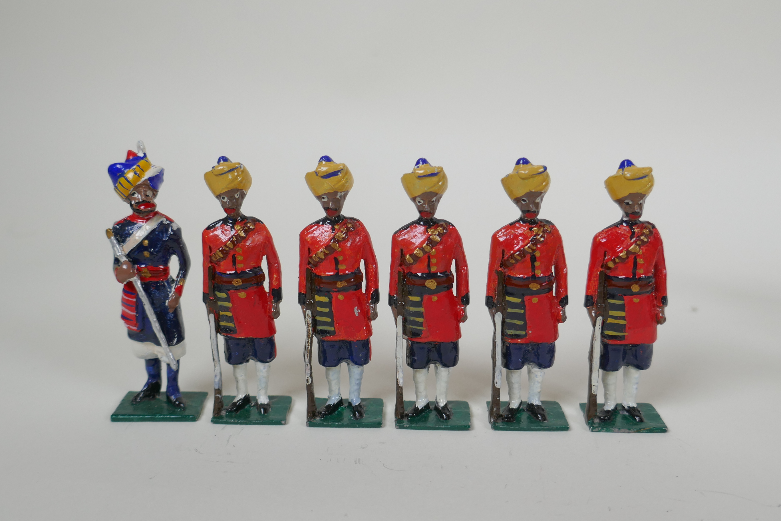 A quantity of painted lead Indian Regimental military figures, to include The 14th Ferozepore Sikh - Image 4 of 9