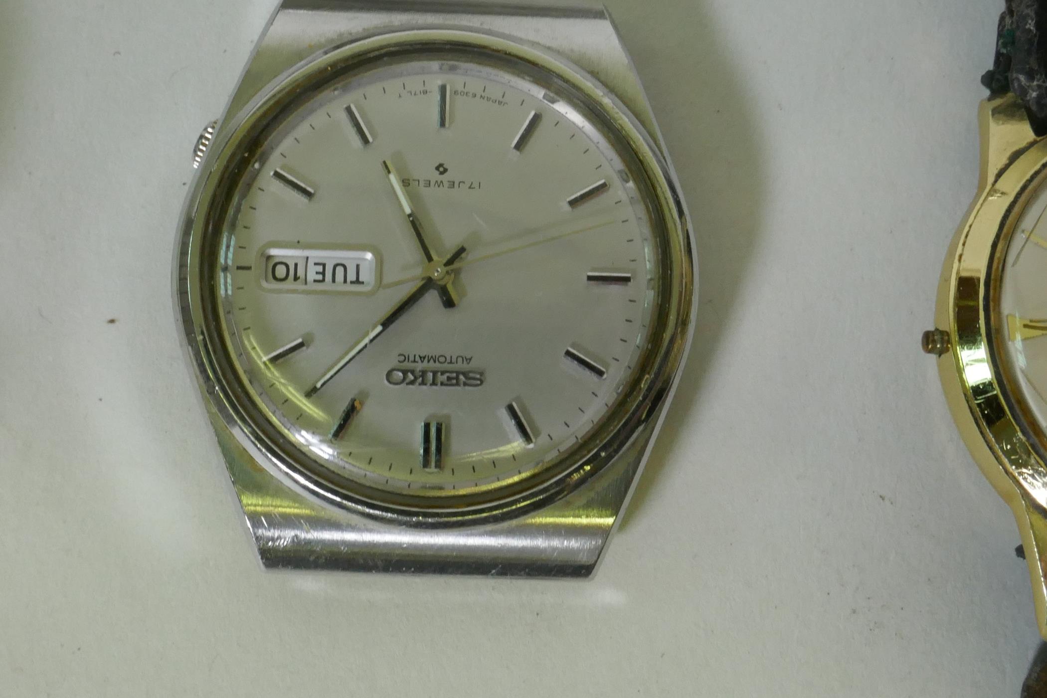 A Seiko automatic stainless steel gentleman's wristwatch, with straps and a vintage Target automatic - Image 2 of 4