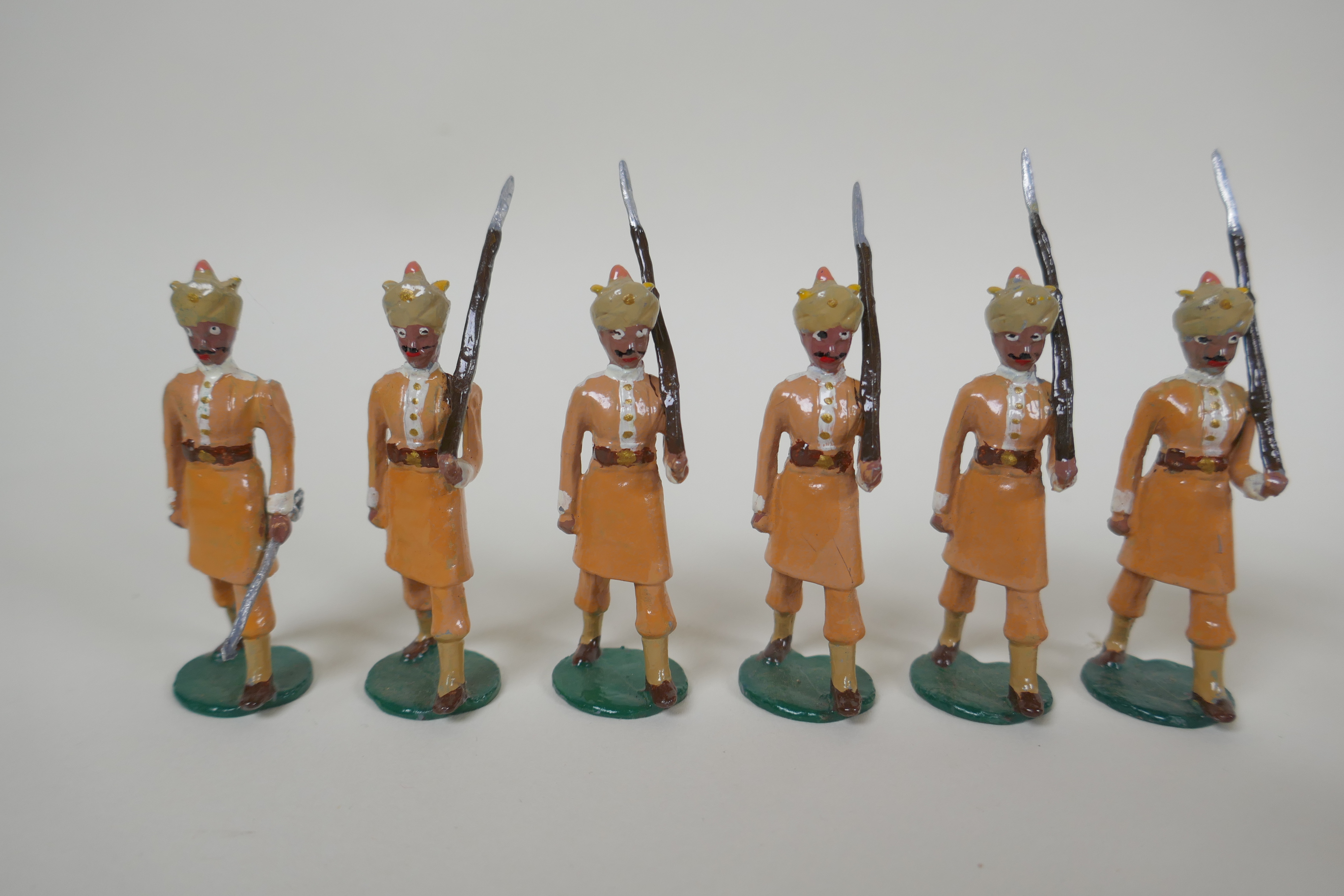 A quantity of painted lead Indian Regimental military figures, to include The 14th Ferozepore Sikh - Image 2 of 9