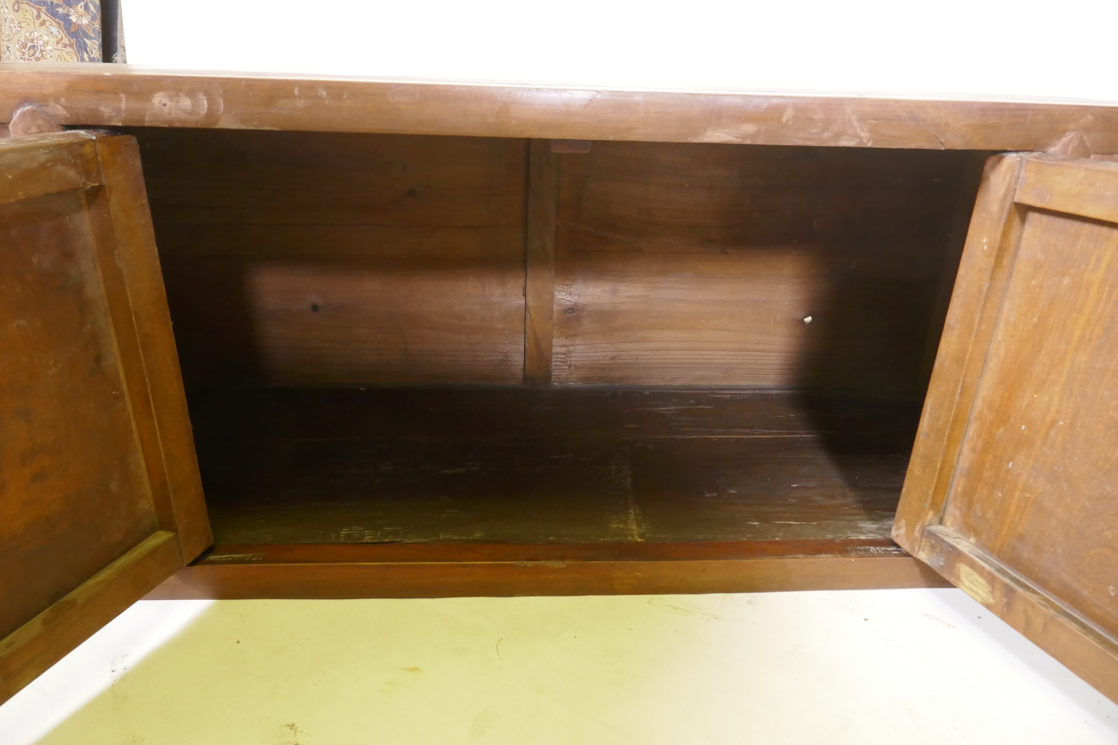 A Chinese two door desk top cabinet, 107 x 40cm, 40cm high - Image 3 of 3