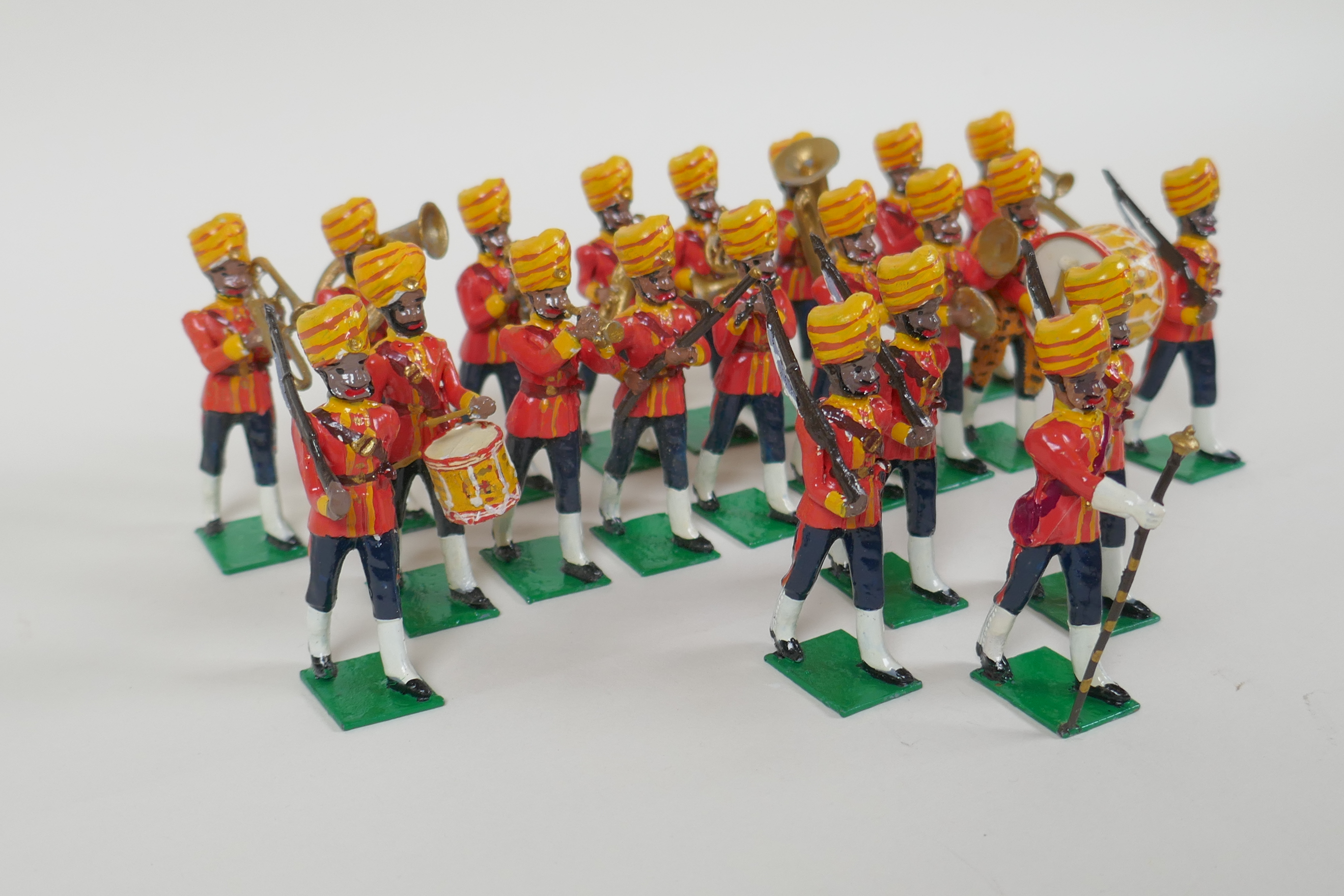 A quantity of painted lead Indian Regimental military figures, to include The 14th Ferozepore Sikh - Image 8 of 9