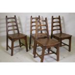 Four Webber oak chairs