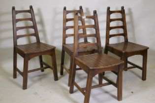 Four Webber oak chairs
