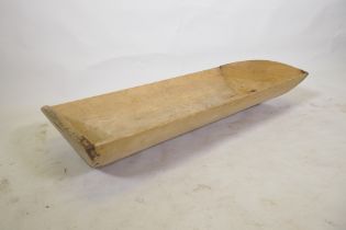 A large rustic pine dough trough, 98 x 50cm