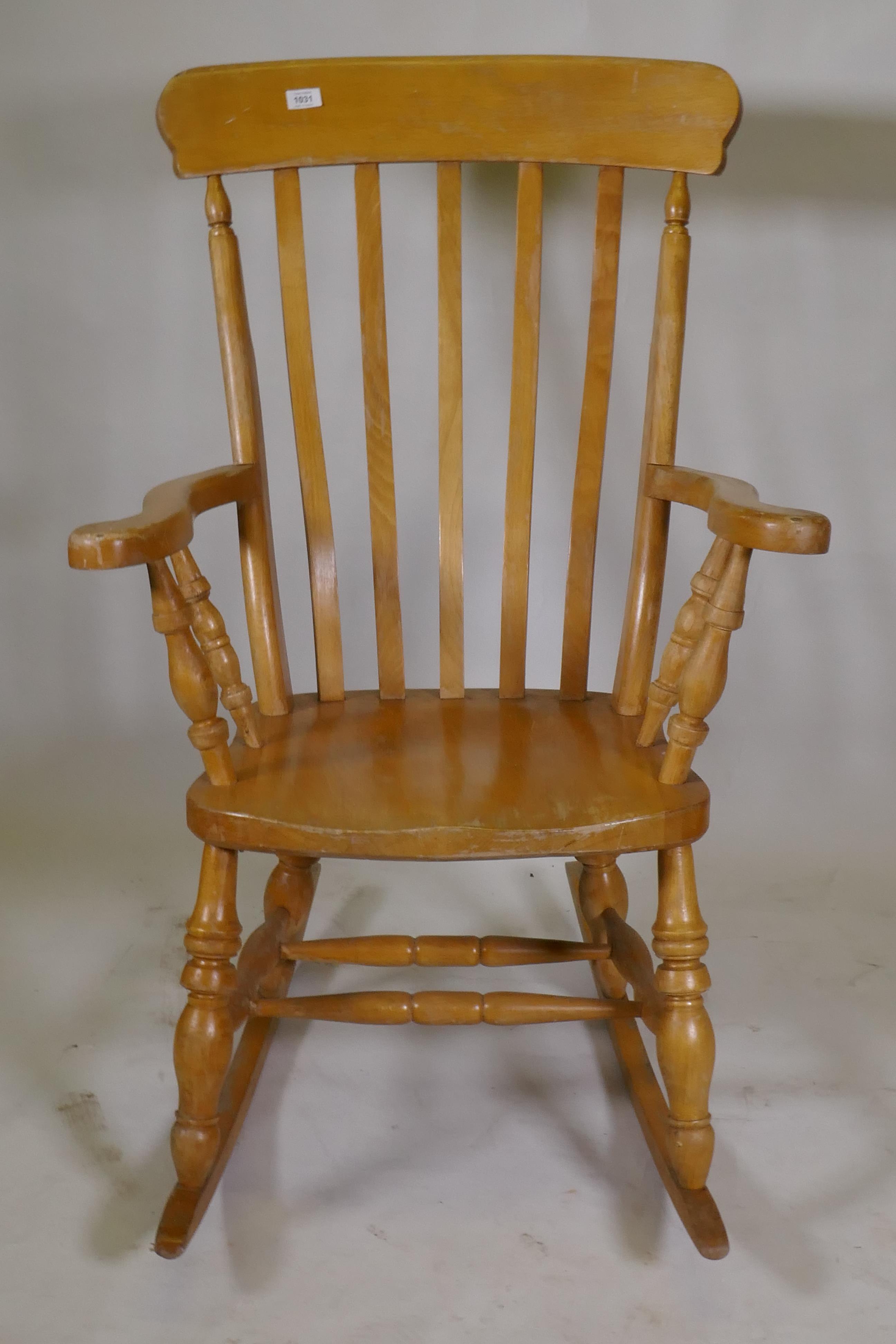 A beechwood rocking chair, 118cm high - Image 2 of 2