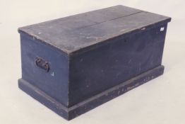 A C19th pine blanket box, 49 x 95 x 44cm