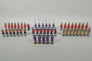 A quantity of painted lead Indian Regimental Military figures to include the 83rd Wallajahbad
