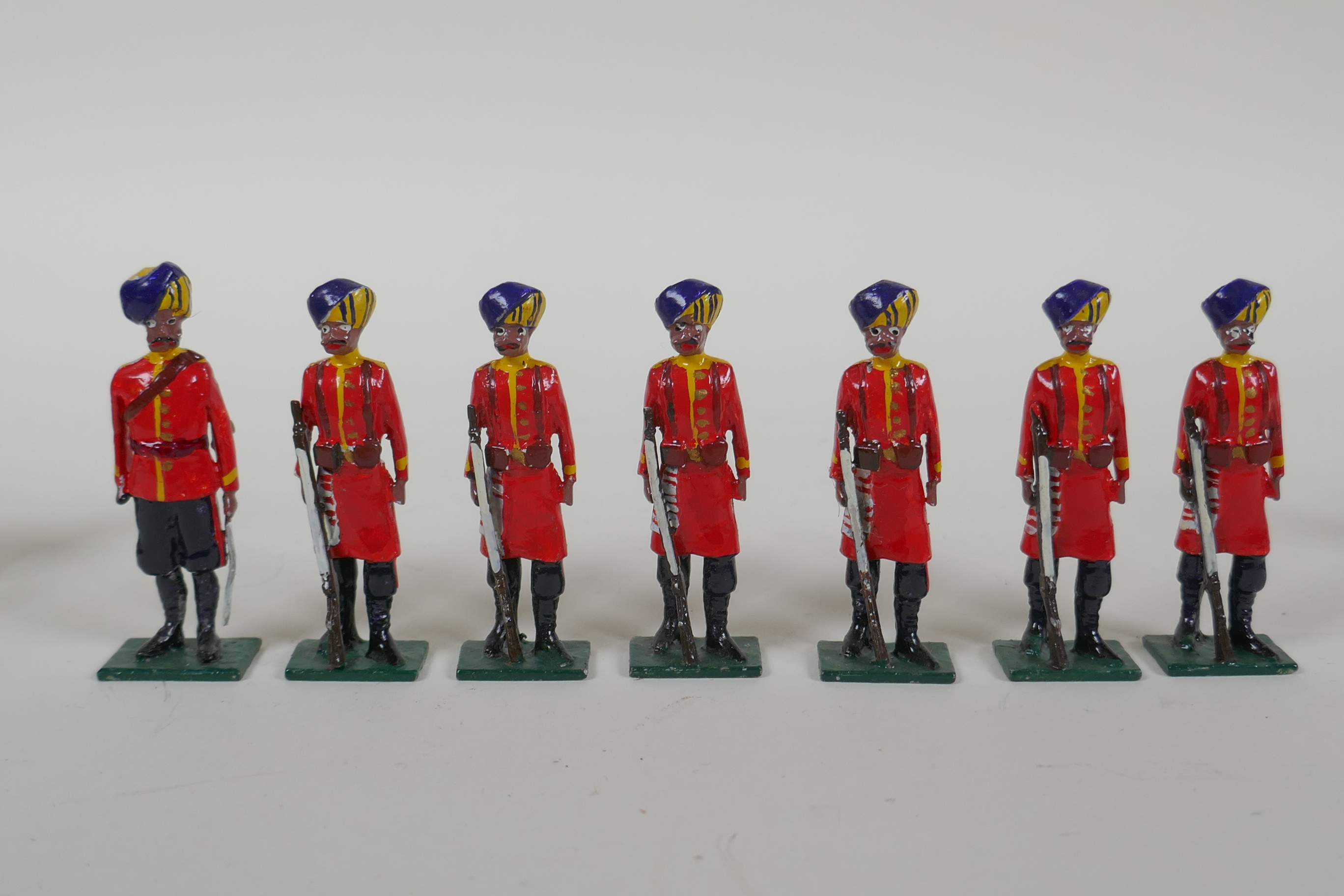 A quantity of painted lead Indian Regimental Military figures, to include the 102nd Bombay - Image 8 of 9