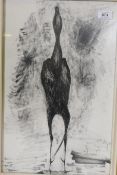 Enrique Arnal, (Bolivian), study of a bird, ink and wash, signed Arnal 61, 30 x 48cm