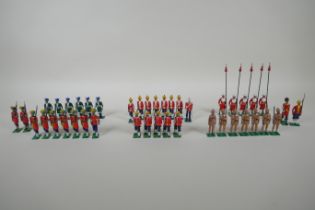 A quantity of painted lead Indian Regimental military figures to include The 30th Hyderabad Cavalry,