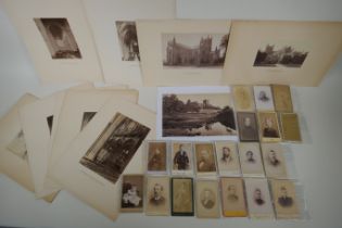 A quantity of late C19th/early C20th photographic portrait cabinet cards together with a