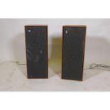 A pair of Danish teak cased Beovox 1200 20W Hi-Fi speakers, 50cm high