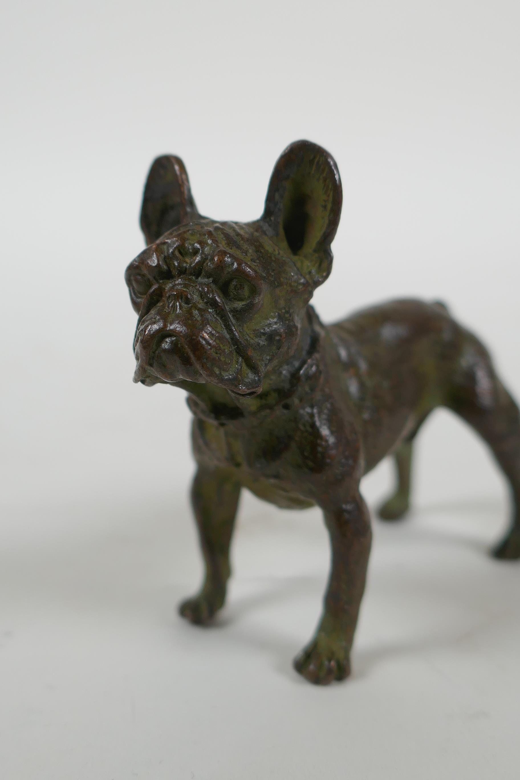 A bronze French bulldog, 7cm long - Image 2 of 3