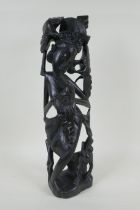 A Balinese carved ebony figure of a dancer, 45cm high