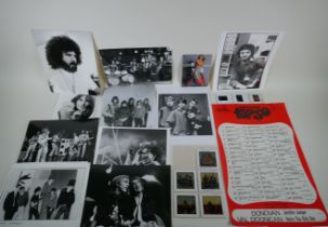 A quantity of music press photographs and photographic slides, some signed, to include Claire