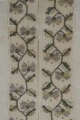 A C19th embroidery of a floral vine, with gilt thread details, framed, 26 x 42cm