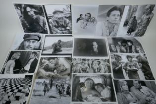 A quantity of movie press photographs to include Donald Sutherland, Robert Shaw, Ursula Andres,