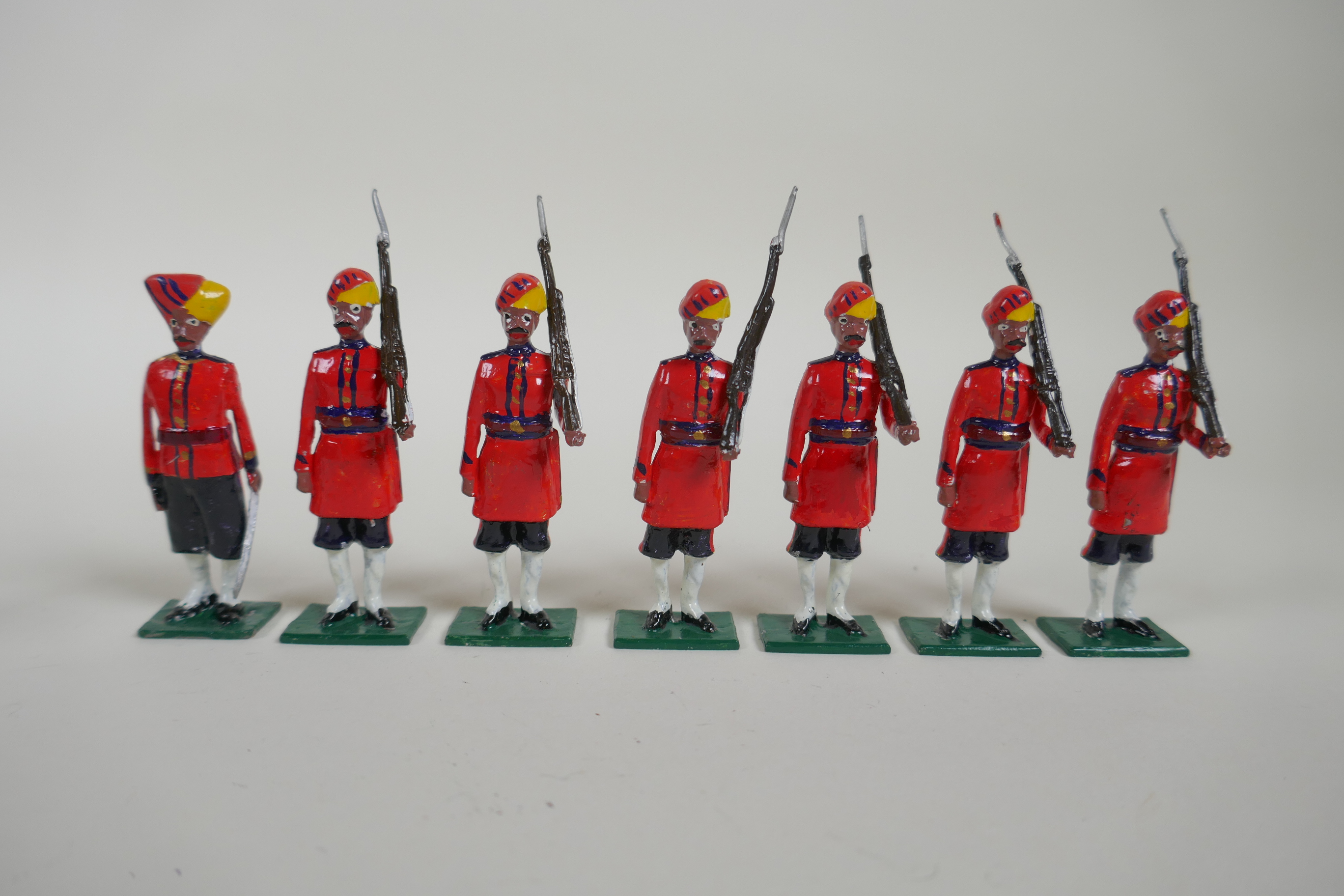 A quantity of painted lead Indian Regimental Military figures, to include the 102nd Bombay - Image 6 of 9