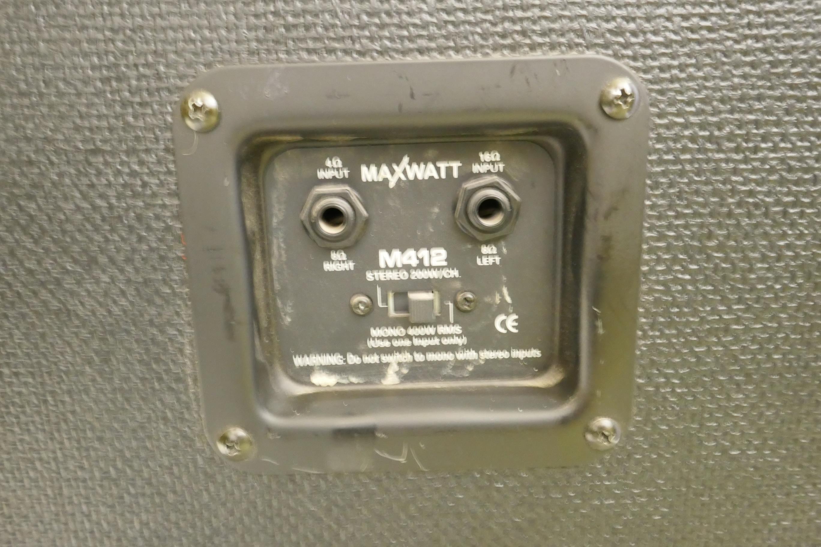 A pair of Hiwatt / Maxwatt M412 speakers, 200 watt/channel stereo, 400w/mono, 78 x 35 x 86cm, and - Image 6 of 6