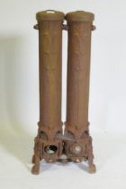 A C19th Ariel cast iron gas heater, 90cm high