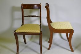 A set of twenty Regency style mahogany dining chairs, with rope twist backs and drop in seats,